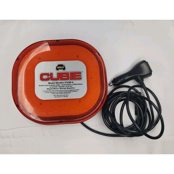 Led Cubie Magnet Mount Low Profile Amber Mini 3725M A  Wolo 7 75  32 - Picture 1 of 3